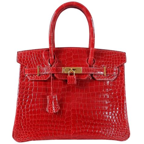 hermes birkin red bag|red crocodile birkin bag.